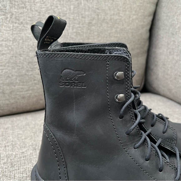 SOREL Hi-Line Waterproof Lace-Up Boot Black Jet Size 8.5 US - Picture 15 of 15